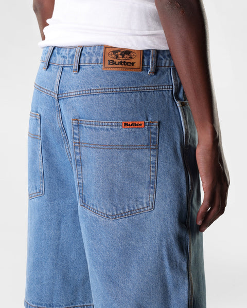 Baggy Denim Shorts, Washed Indigo – Butter Goods USA