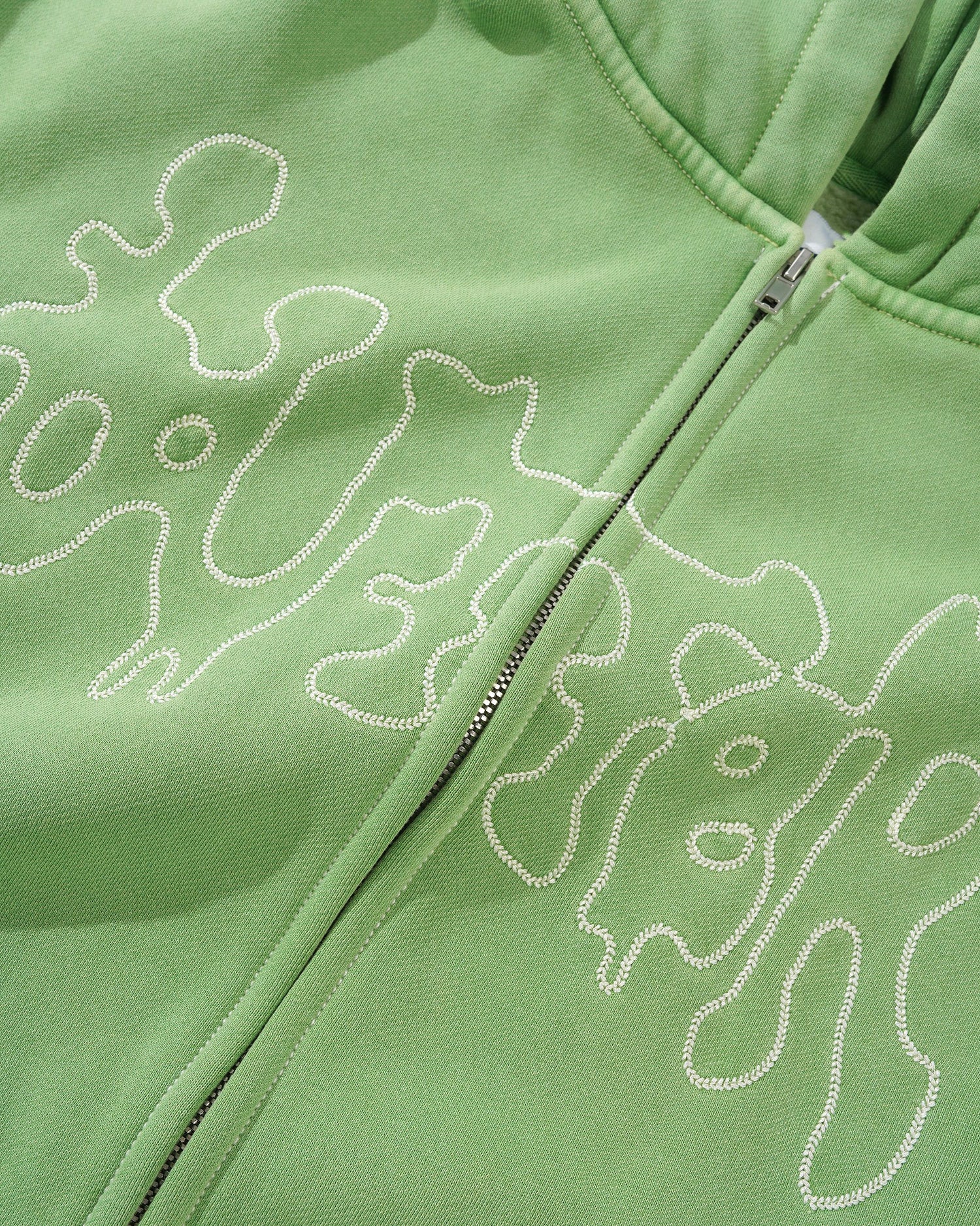 Blotch Zip-Thru Hood, Washed Green
