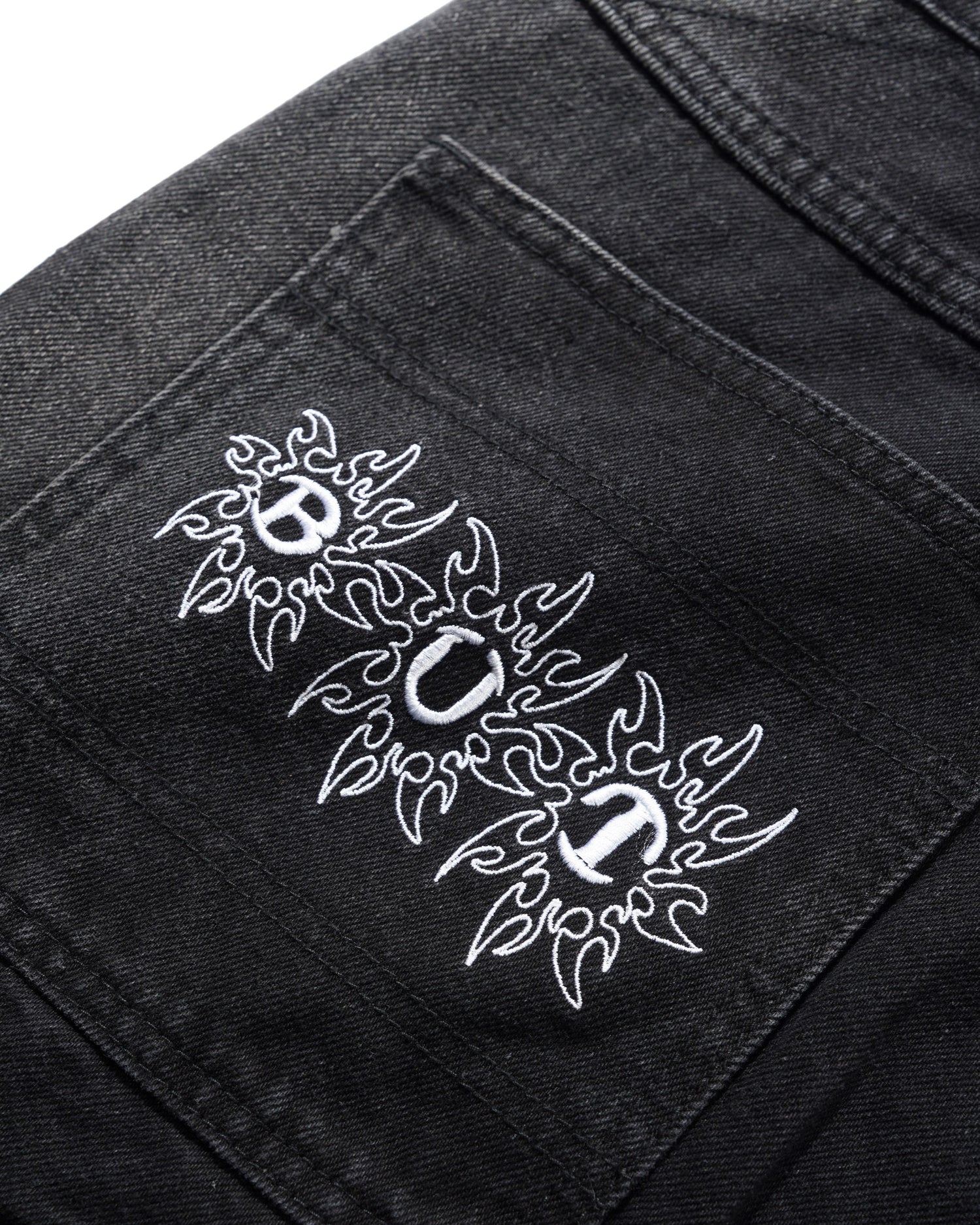 Bronco Denim Jeans, Washed Black