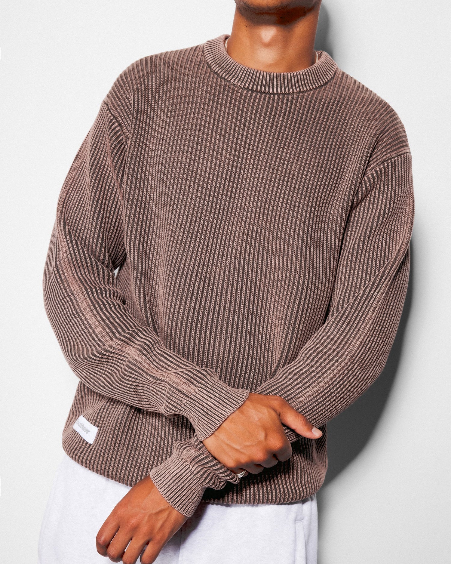 Bleach Knit Sweater, Coral
