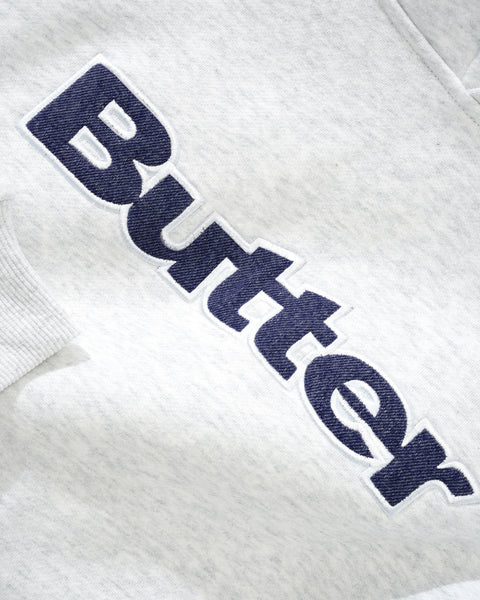 【BUTTER GOODS】Records Logo Felt Applique Crewneck - Ash Butter Goods Records Logo Felt Applique Crewneck Sweater Ash