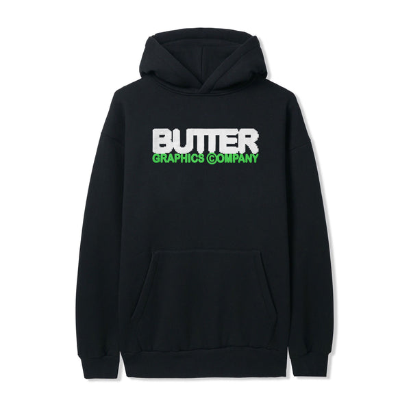 【BUTTER GOODS】 Device Zip-Thru Hood, Black Butter Goods Breakdown Zip-Thru Hood Washed Black - Orchard