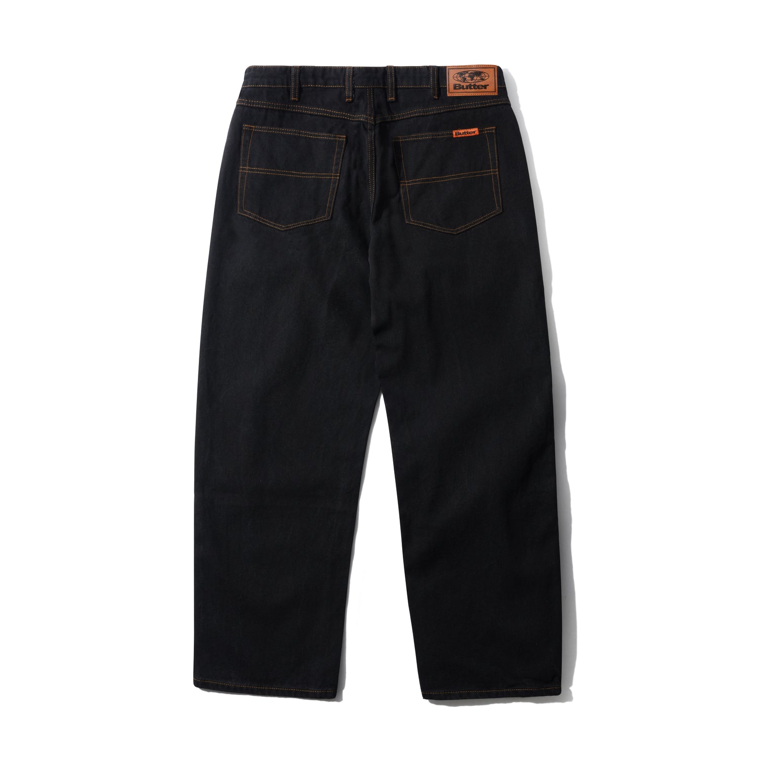 Relaxed Denim Jeans, Washed Black