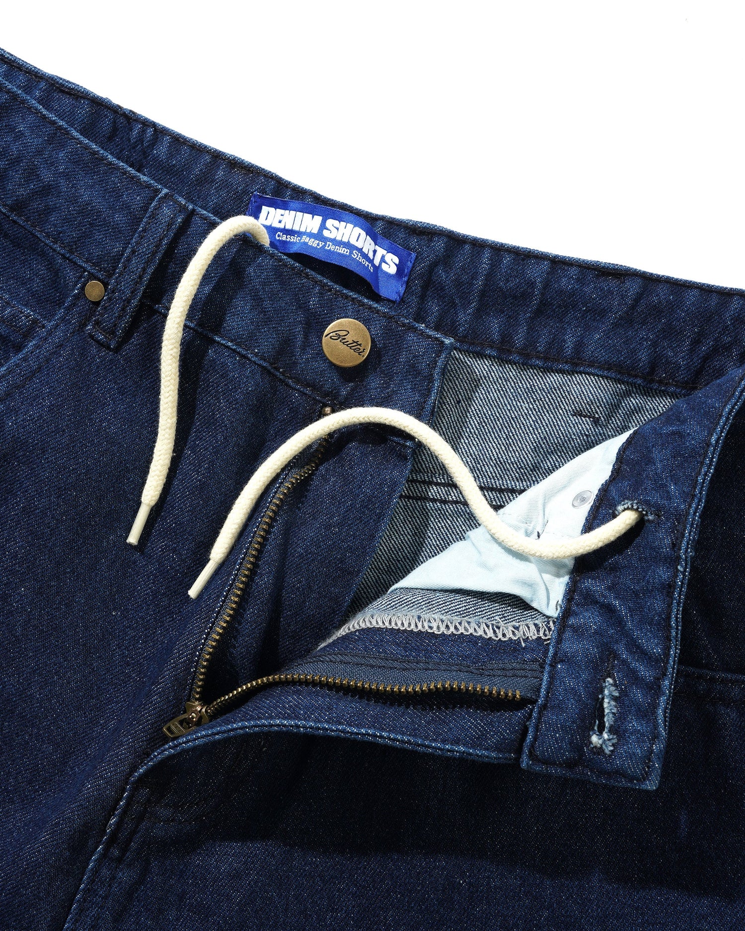 Rivet Denim Shorts, Raw Indigo