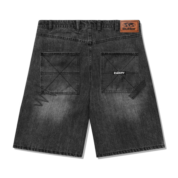 パンツ stitch Wide denim shorts StitchDenimShortsDistressedGre