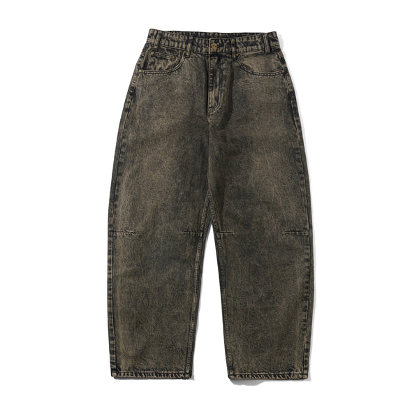 【BUTTER GOODS】 Wide Cut Denim Jeans, Acid Washed Brown Wide Cut Denim Jeans, Acid Washed Brown – Butter Goods USA