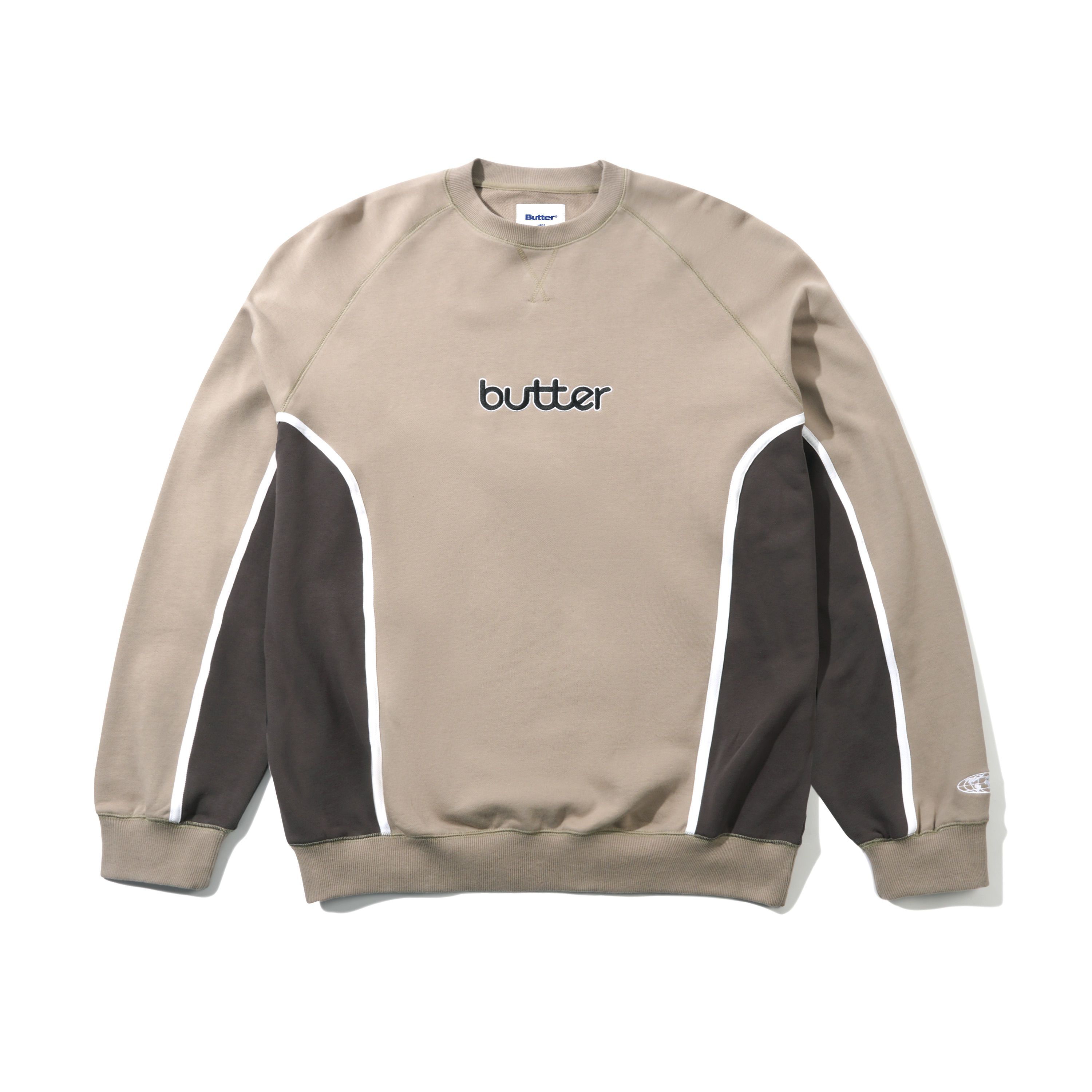 【BUTTER GOODS】 Aspect Crewneck, Fossil / Charcoal Aspect Crewneck, Fossil / Charcoal – Butter Goods USA