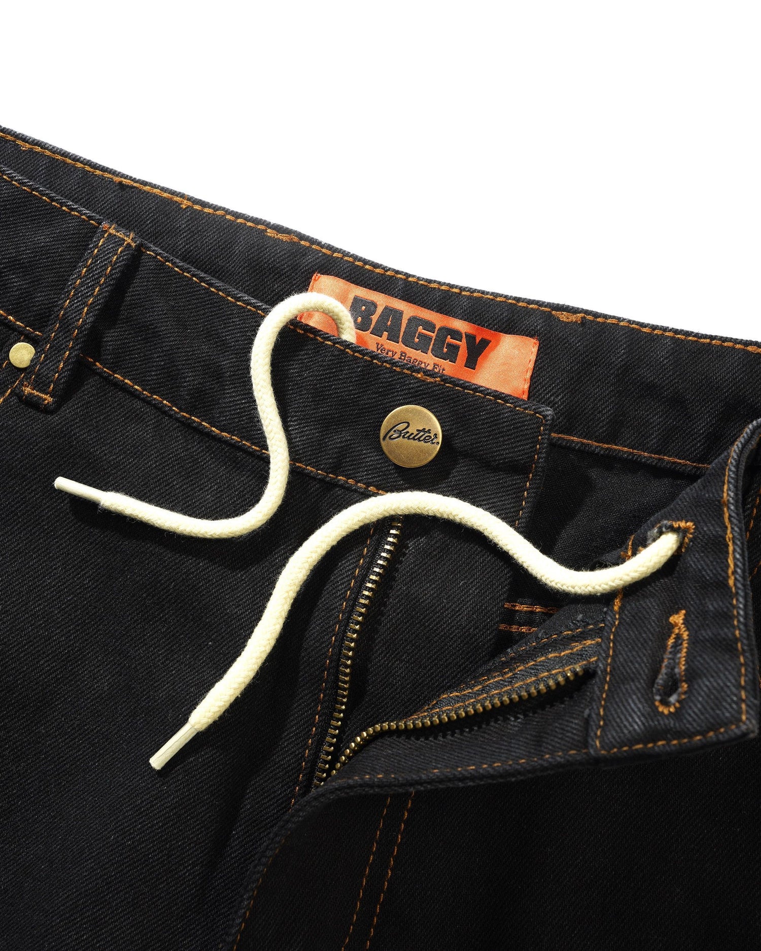 Baggy Denim Jeans, Washed Black