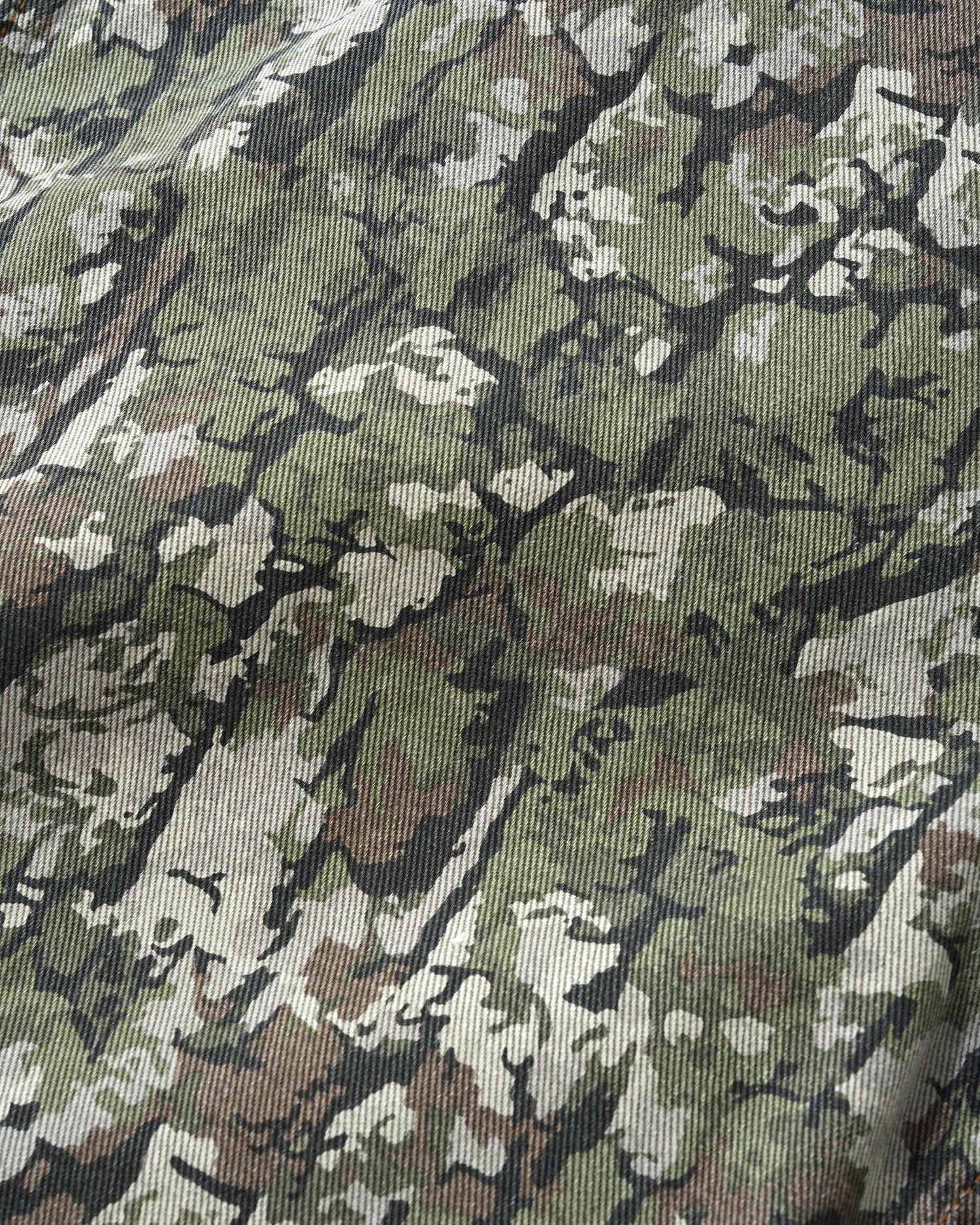 Bark Camo Denim Shorts, Army