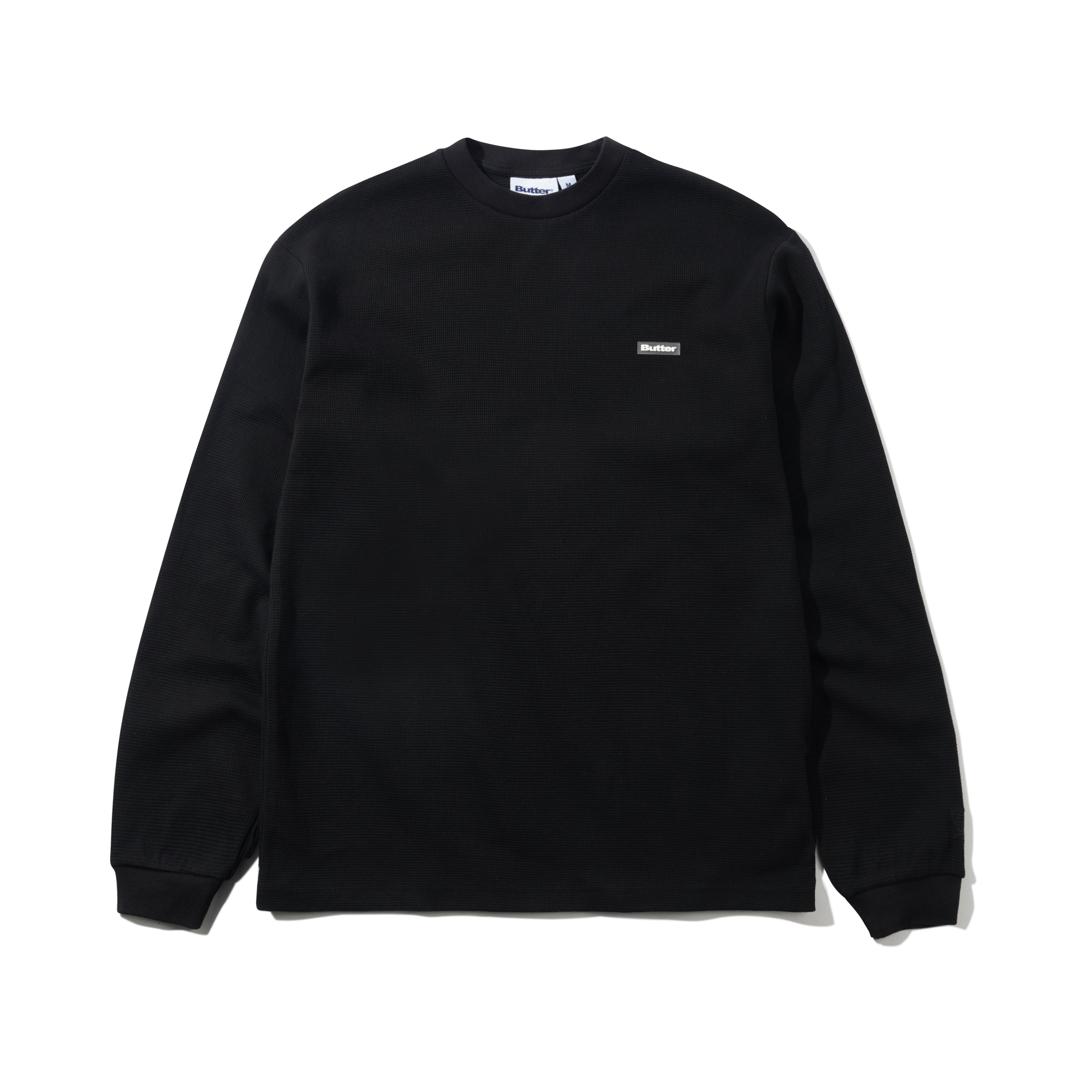 【BUTTER GOODS】 Basic Waffle L/S Tee, Black Basic Waffle L/S Tee, Black – Butter Goods USA