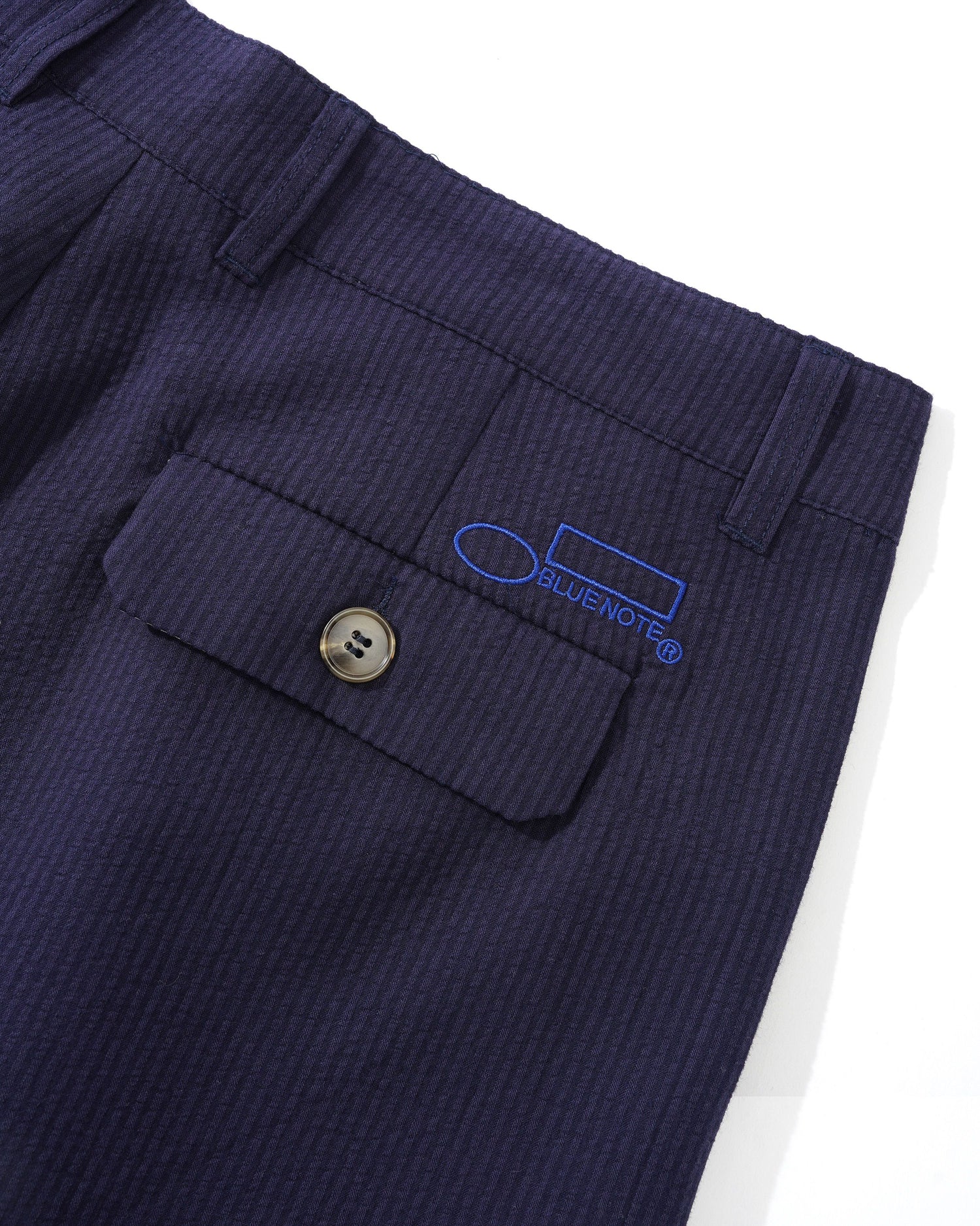 Blue Note Casual Suit Pants, Navy Seersucker