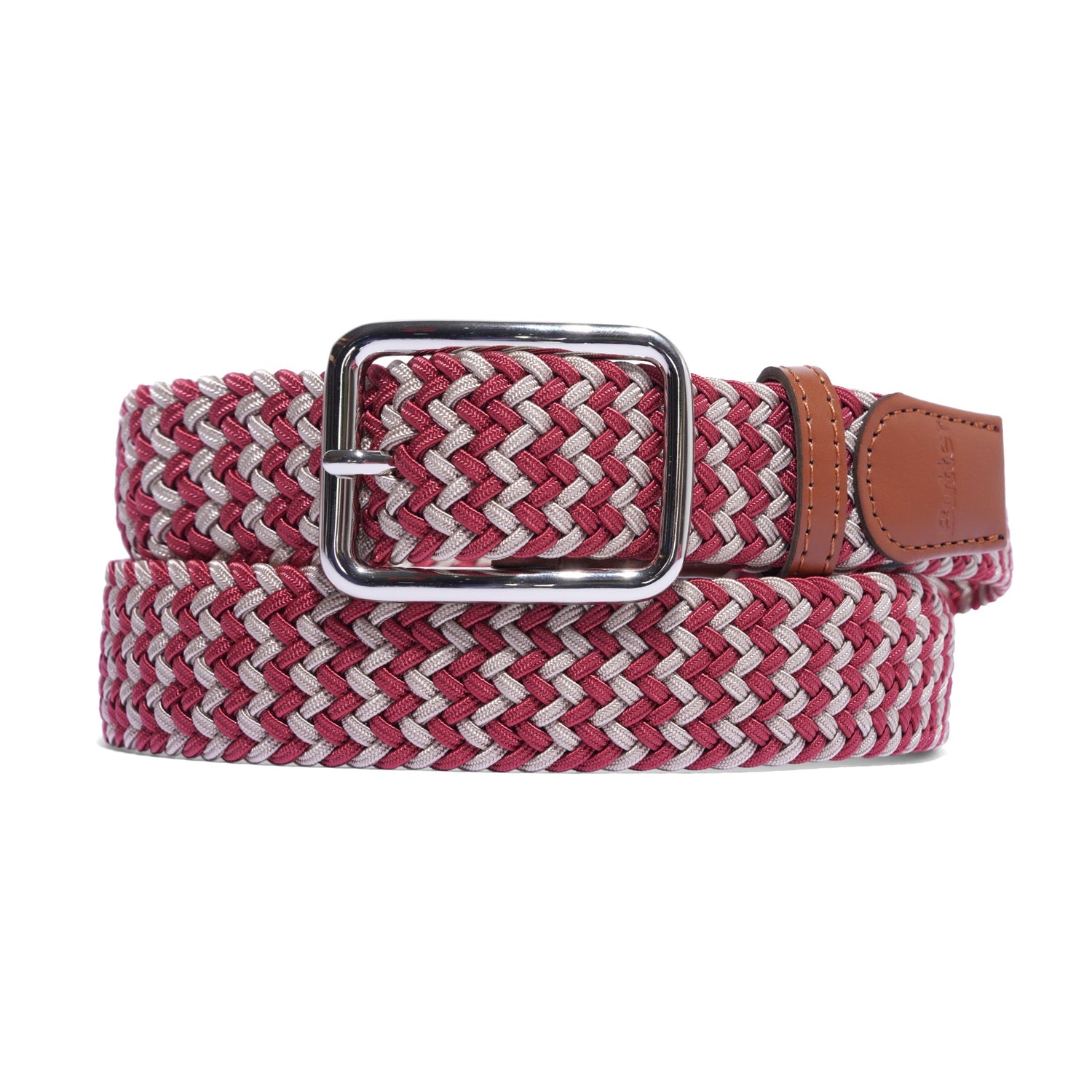 Braided Belt, Natural / Red