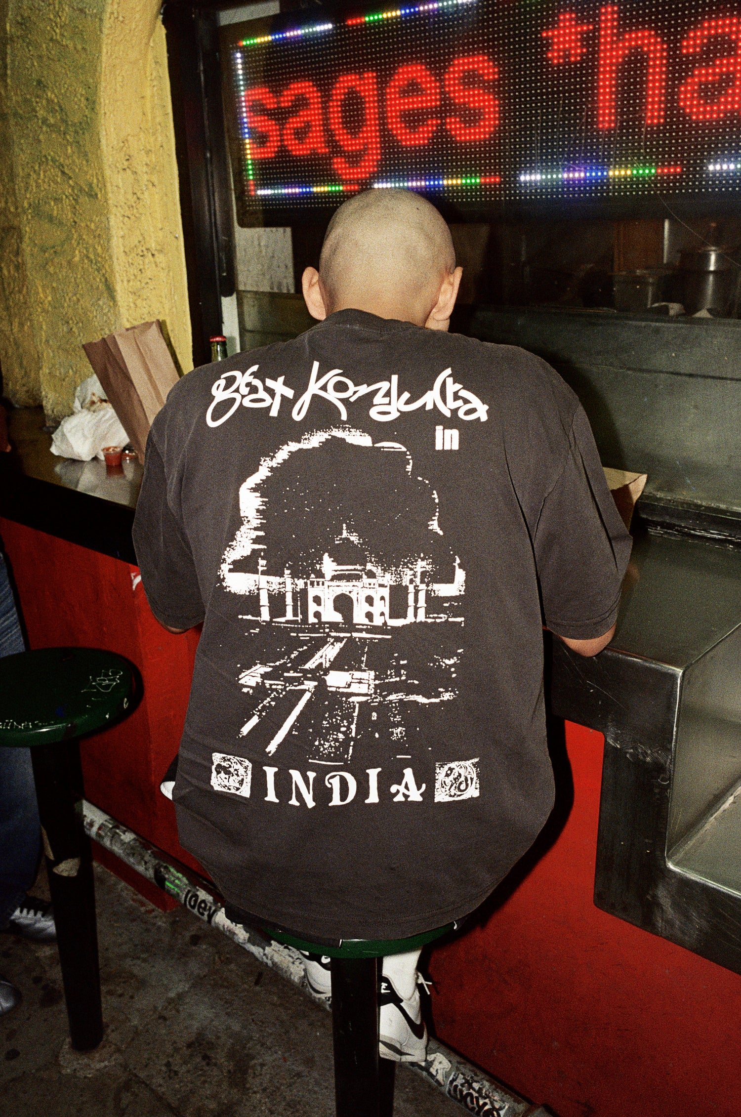 India Tee, Washed Black