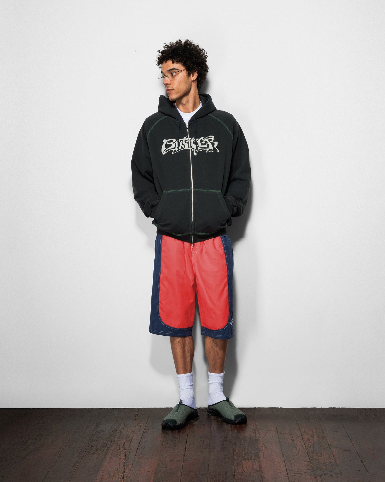 Drummer Zip-Thru Hood, Washed Rhubarb