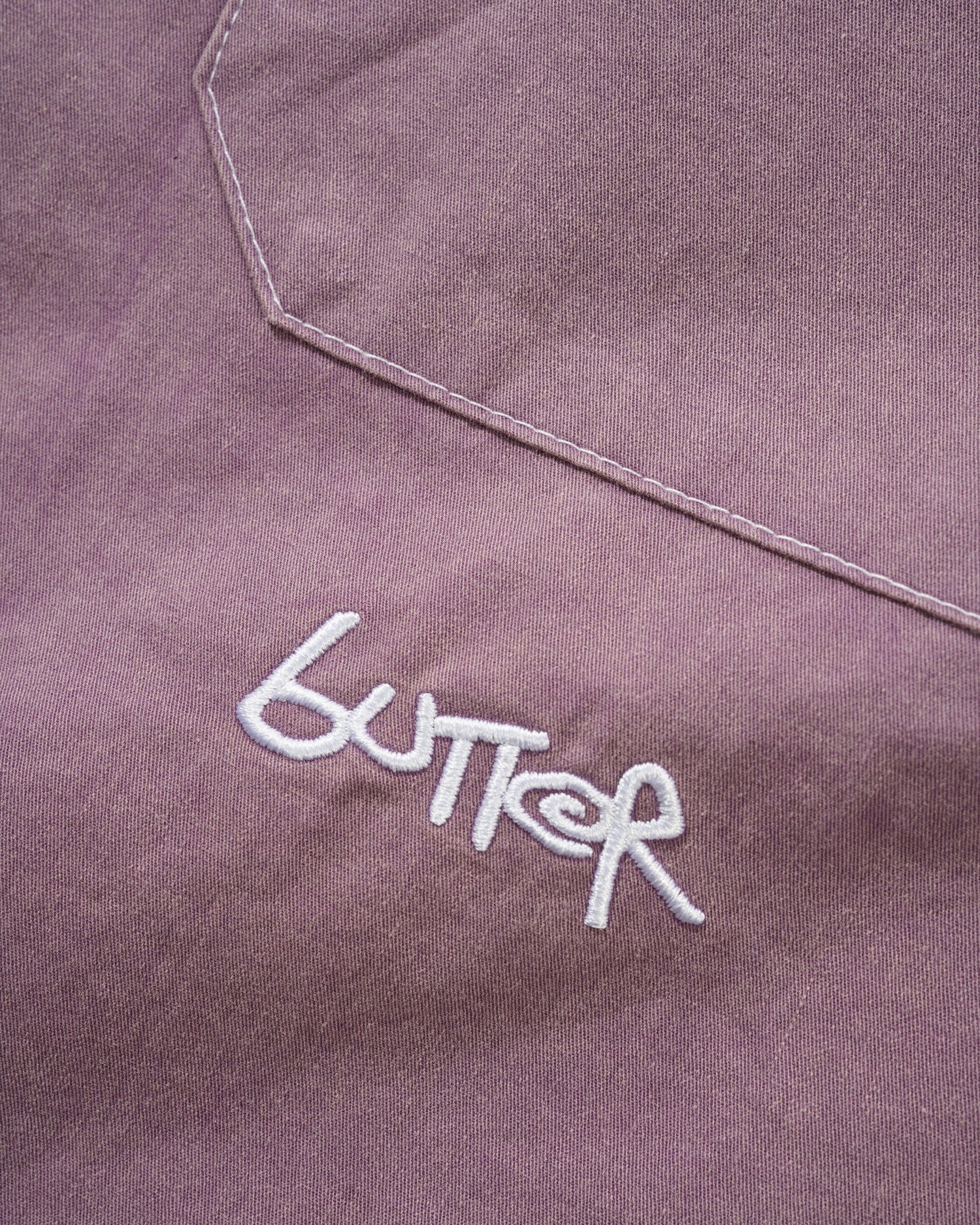 Contrast Stitch S/S Shirt, Eggplant