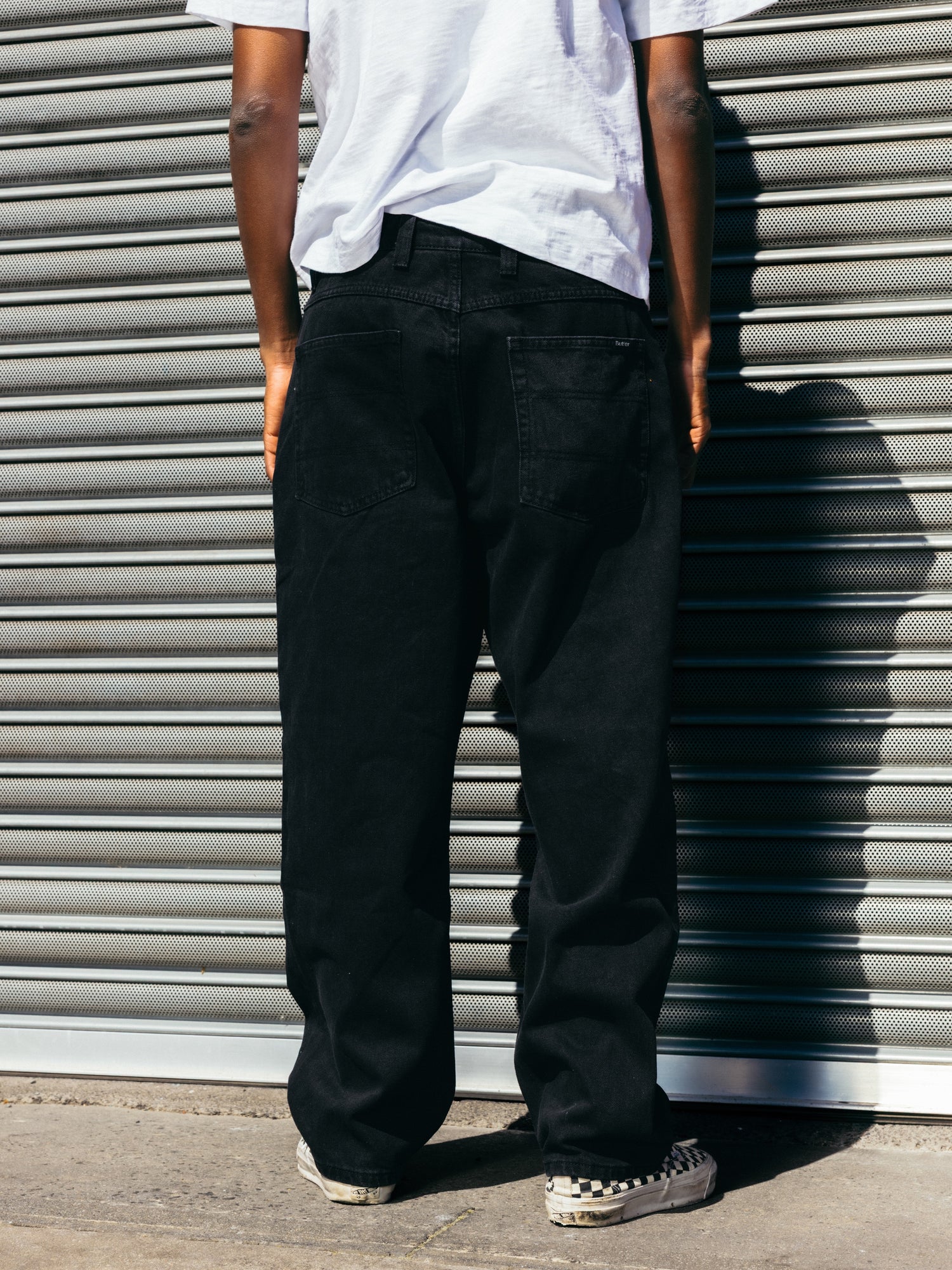 Baggy Denim Jeans, Flat Black