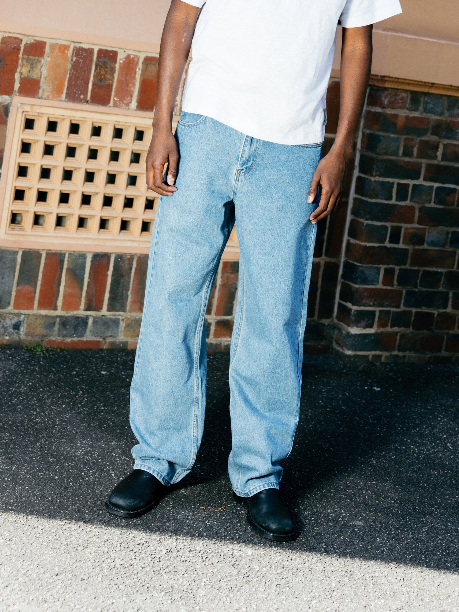 Relaxed Denim Jeans, Washed Indigo