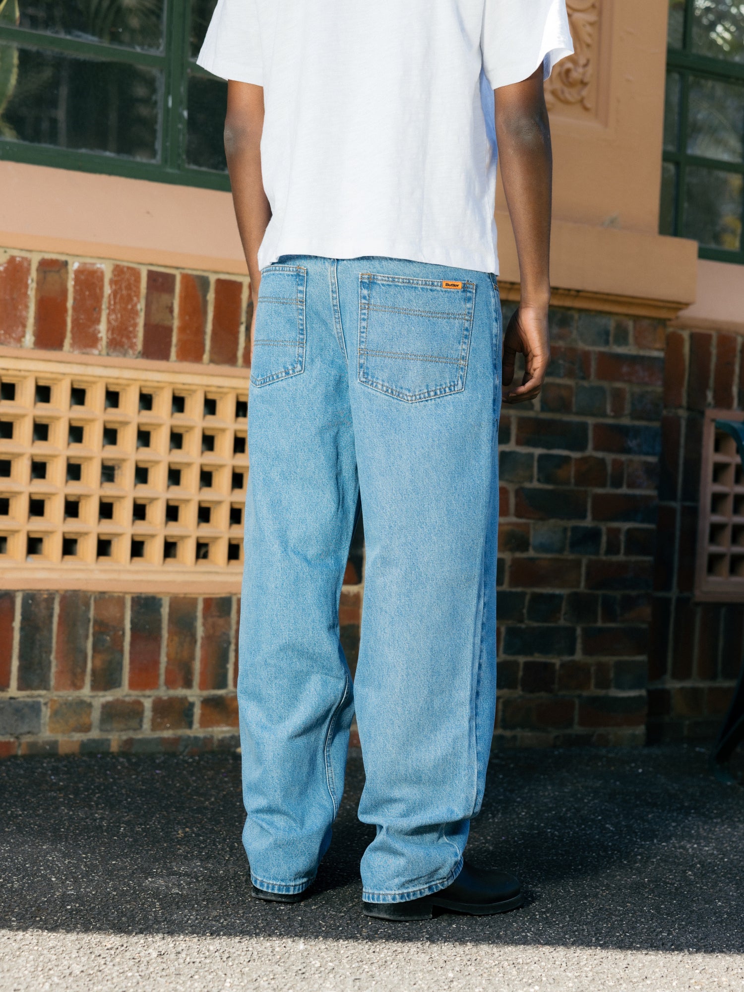 Relaxed Denim Jeans, Washed Indigo