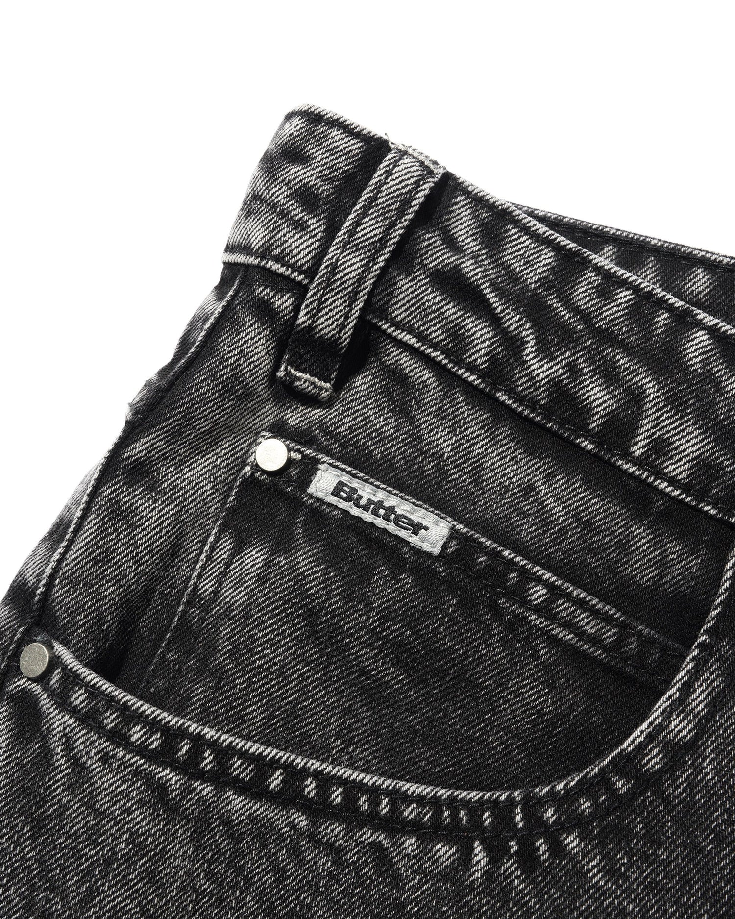 Baggy Denim Jeans, Distressed Black
