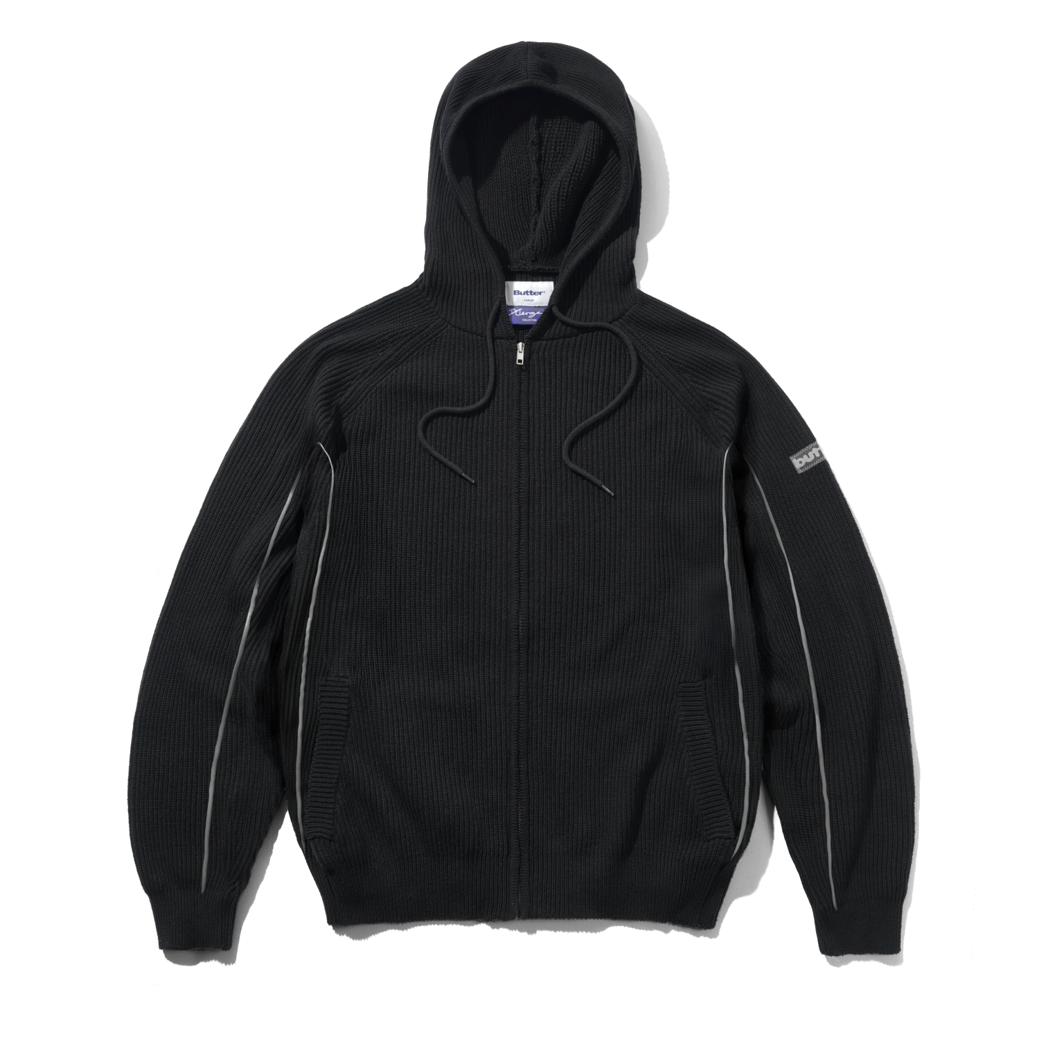 Dougie Knit Zip-Thru Hood, Black