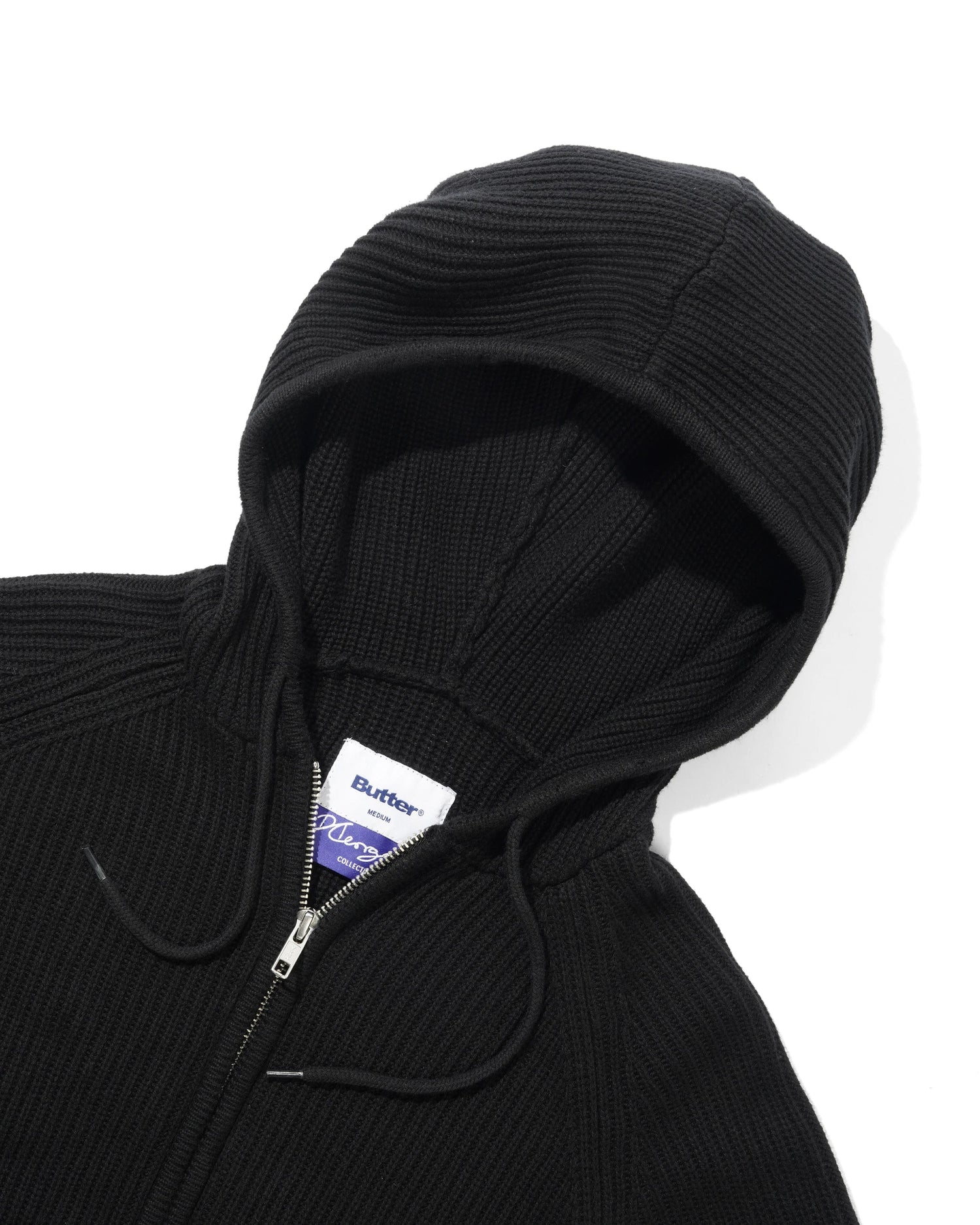 Dougie Knit Zip-Thru Hood, Black
