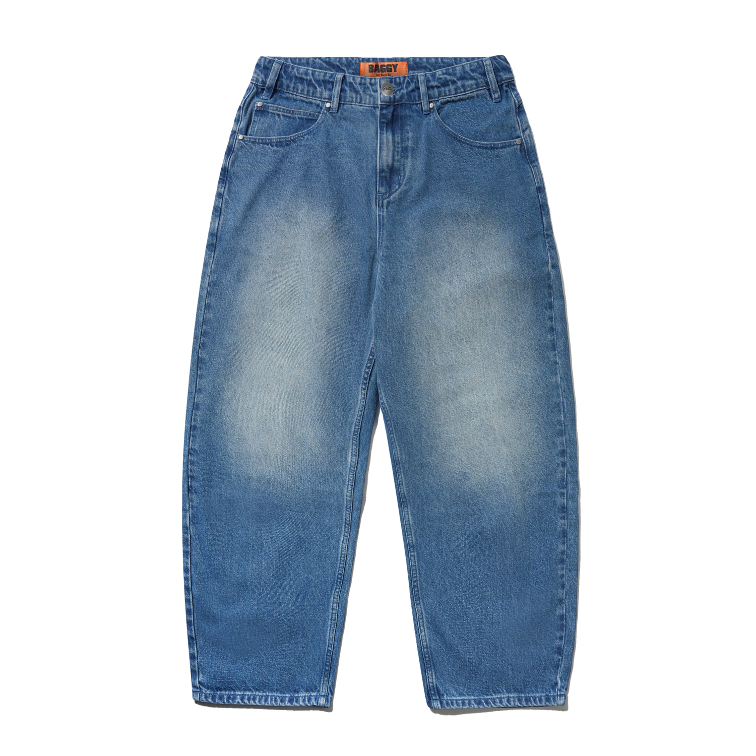 Drummer Baggy Denim Jeans, Stone Wash Blue