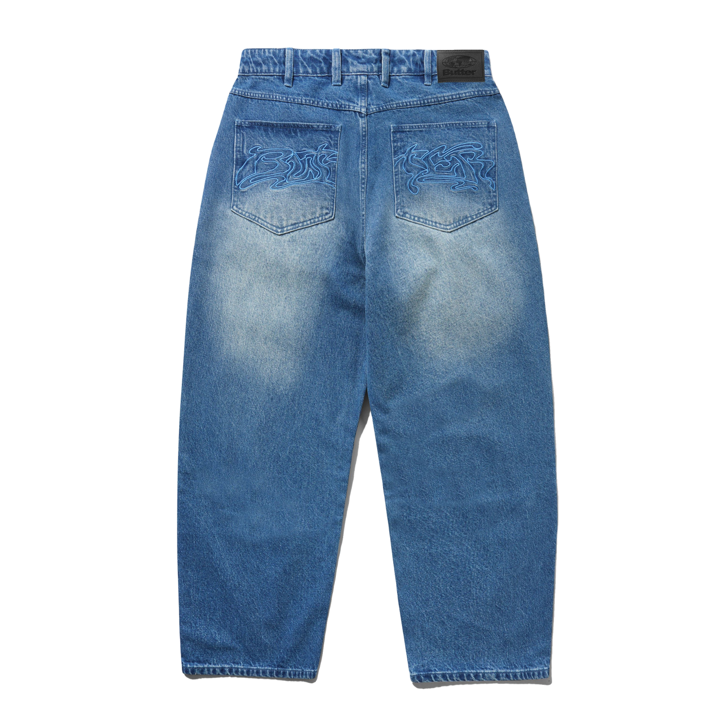 Drummer Baggy Denim Jeans, Stone Wash Blue