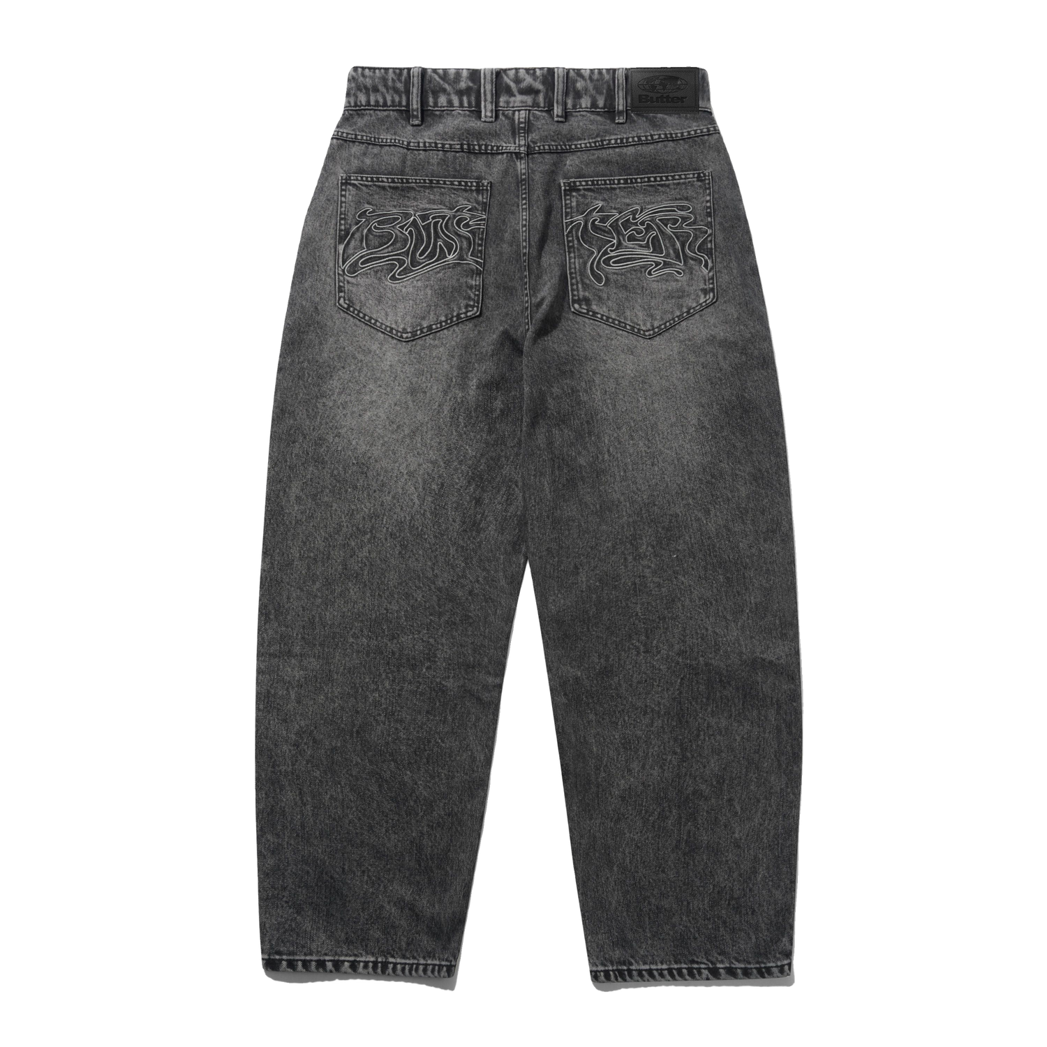 Drummer Baggy Denim Jeans, Streaky Black