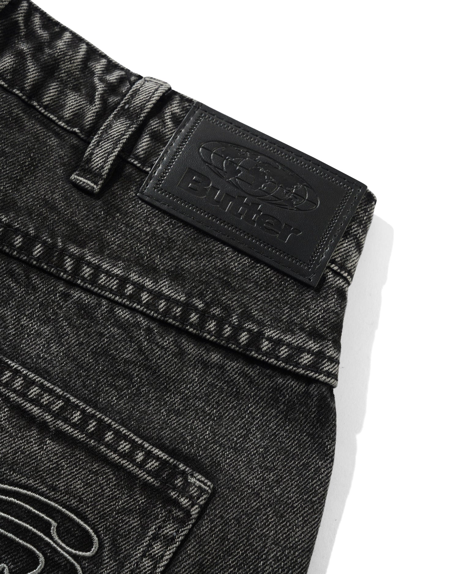 Drummer Baggy Denim Jeans, Streaky Black