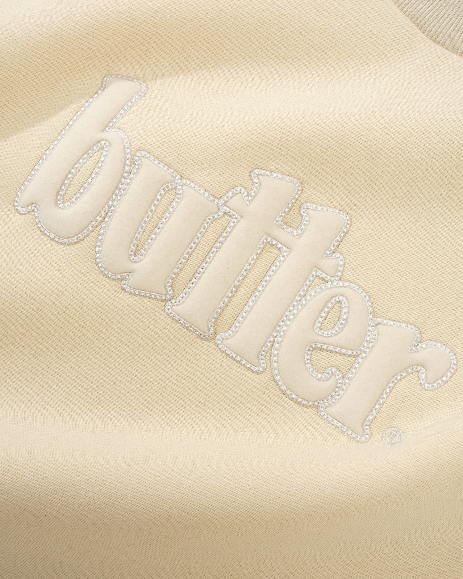 Fleece Applique Crewneck, Cream