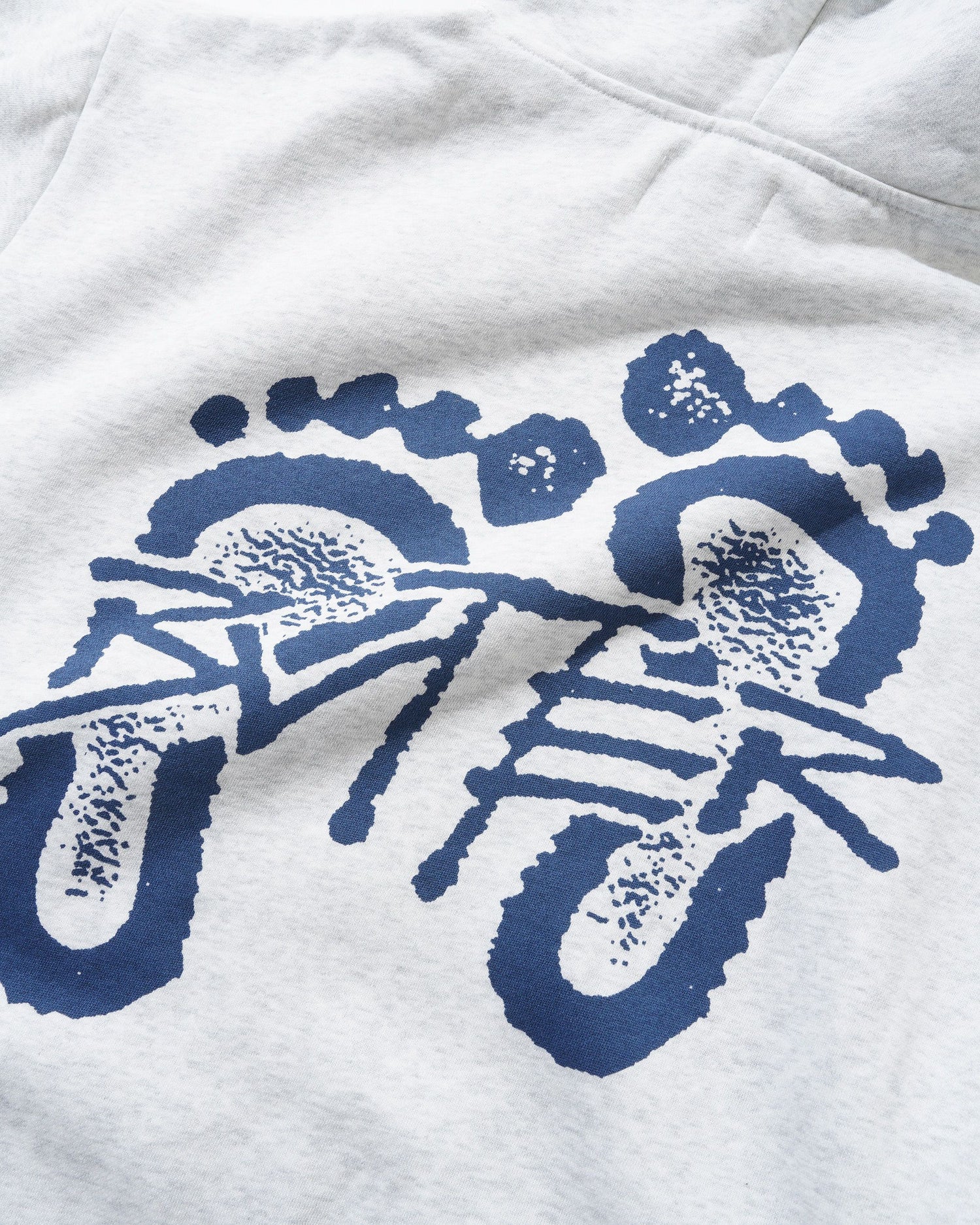 Footprints Pullover Hood, Ash