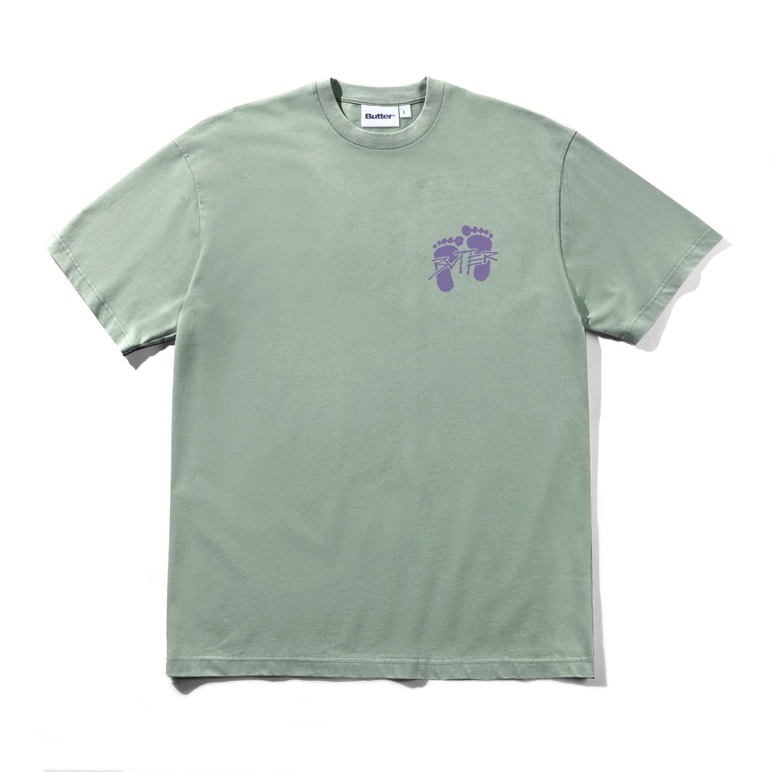 Footprints Tee, Dull Mint