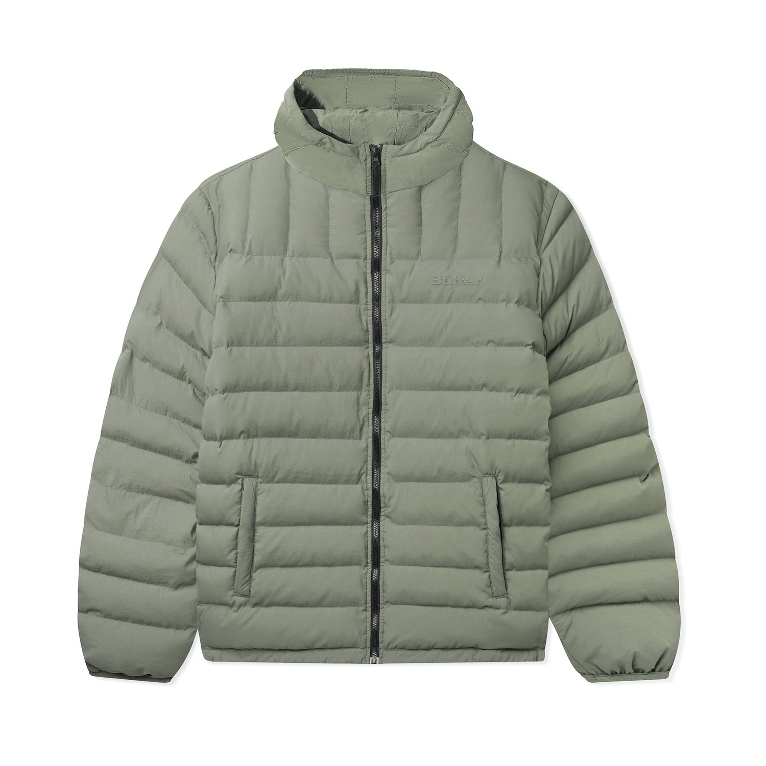 Hooded Puffer Jacket, Washed Army
