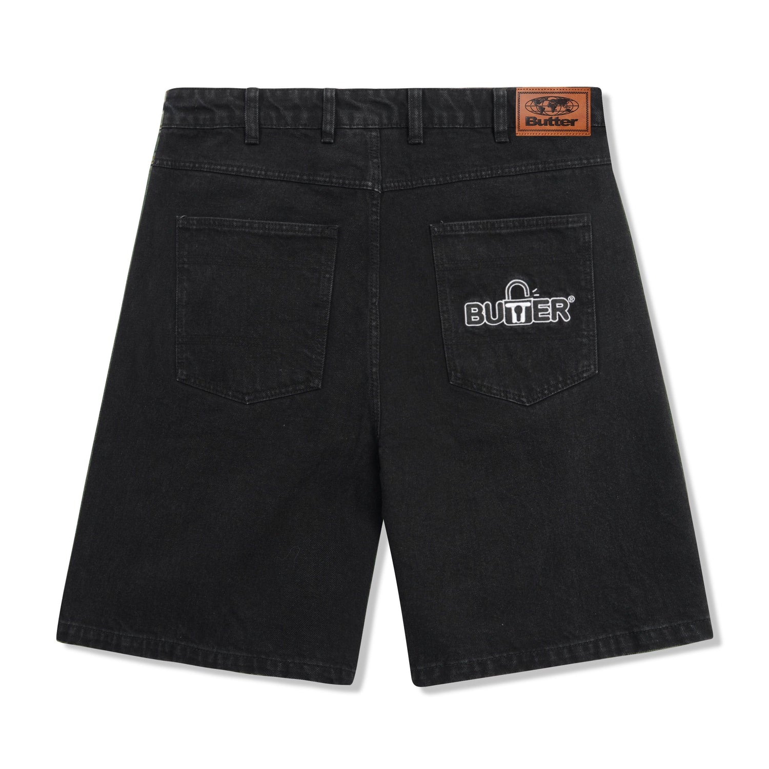 Lock Denim Shorts, Flat Black