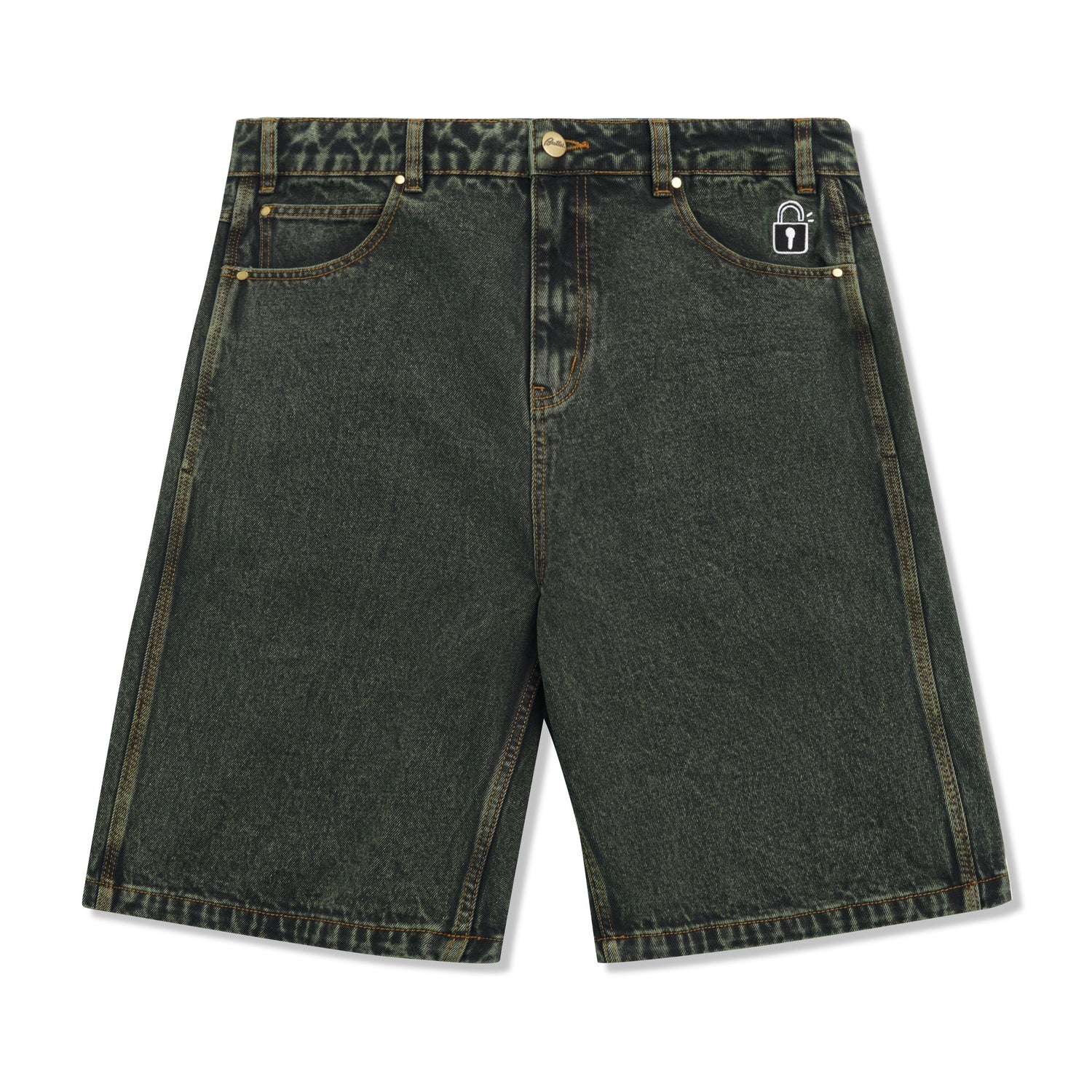 Lock Denim Shorts, Washed Ivy