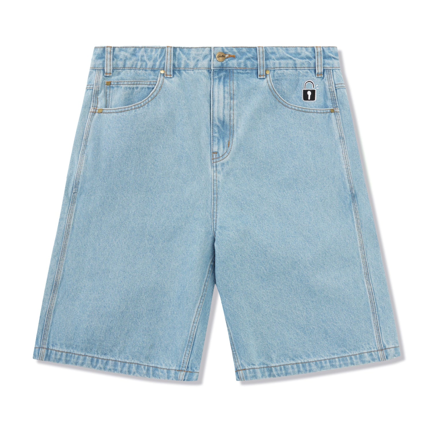 Lock Denim Shorts, Light Indigo