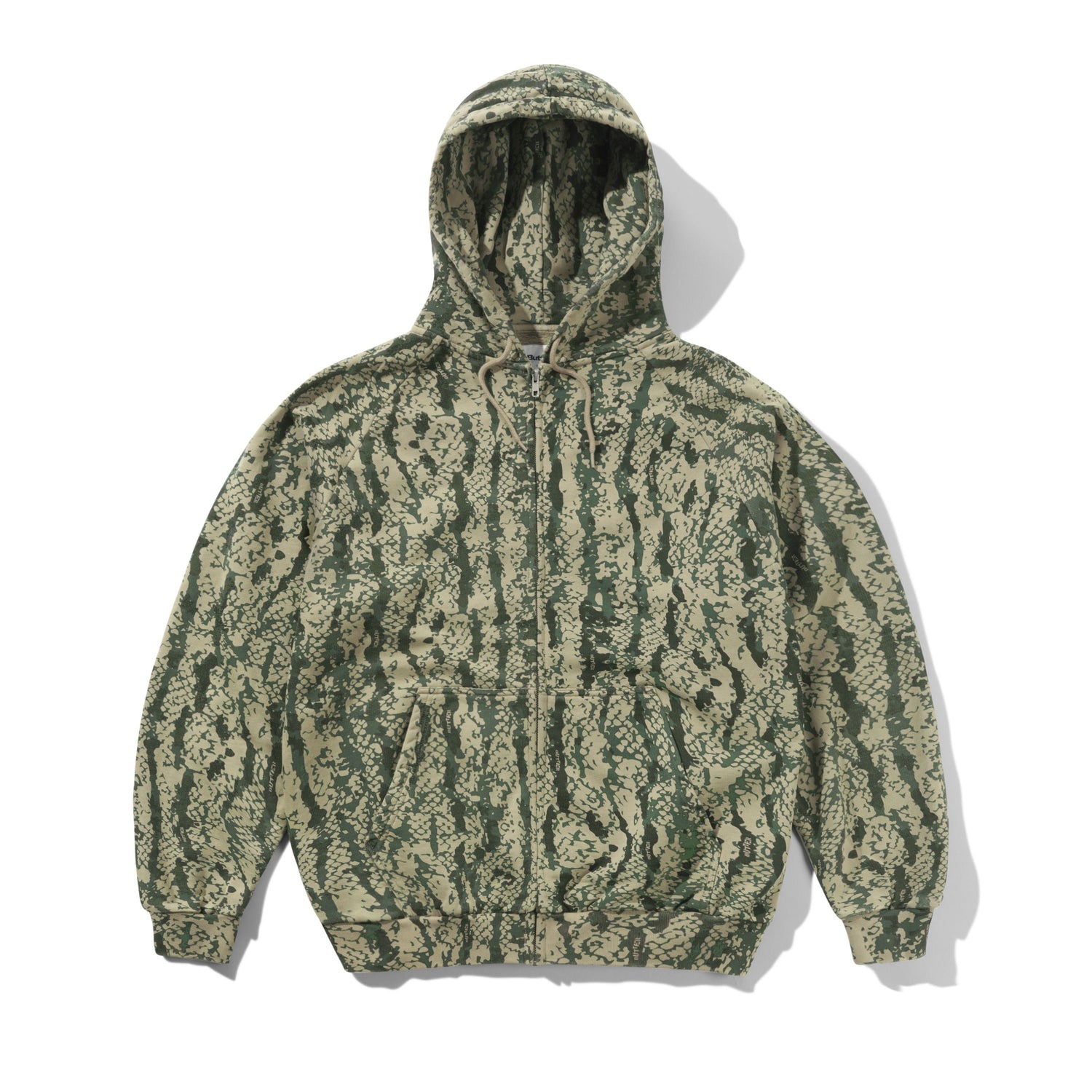 Lowland Camo Zip-Thru Hood, Washed Green