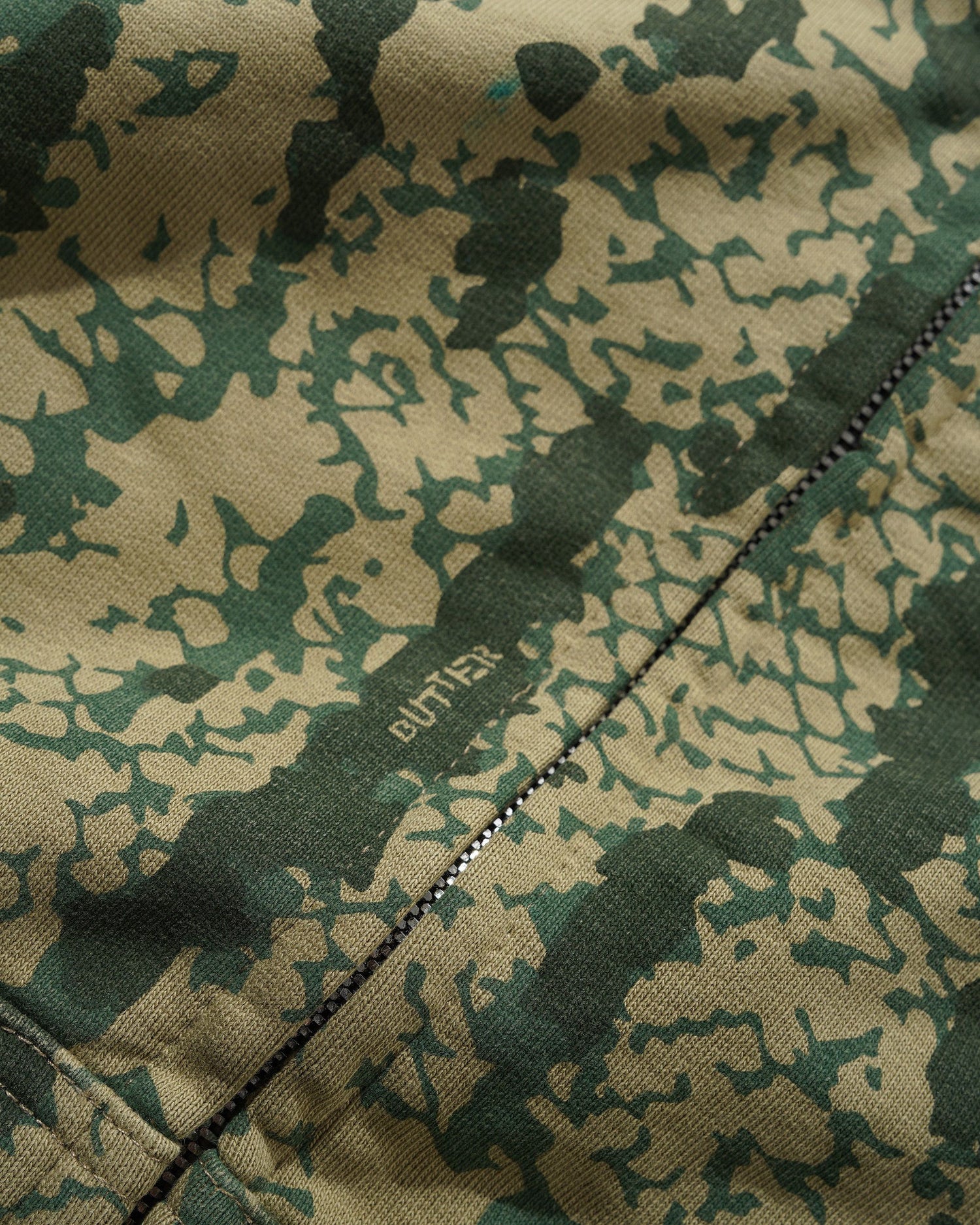 Lowland Camo Zip-Thru Hood, Washed Green
