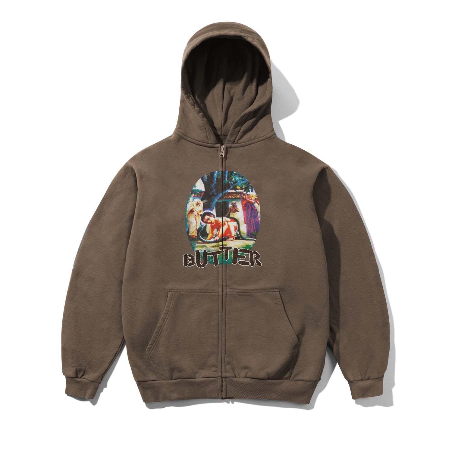 Nimai Zip-Thru Hood, Washed Brown