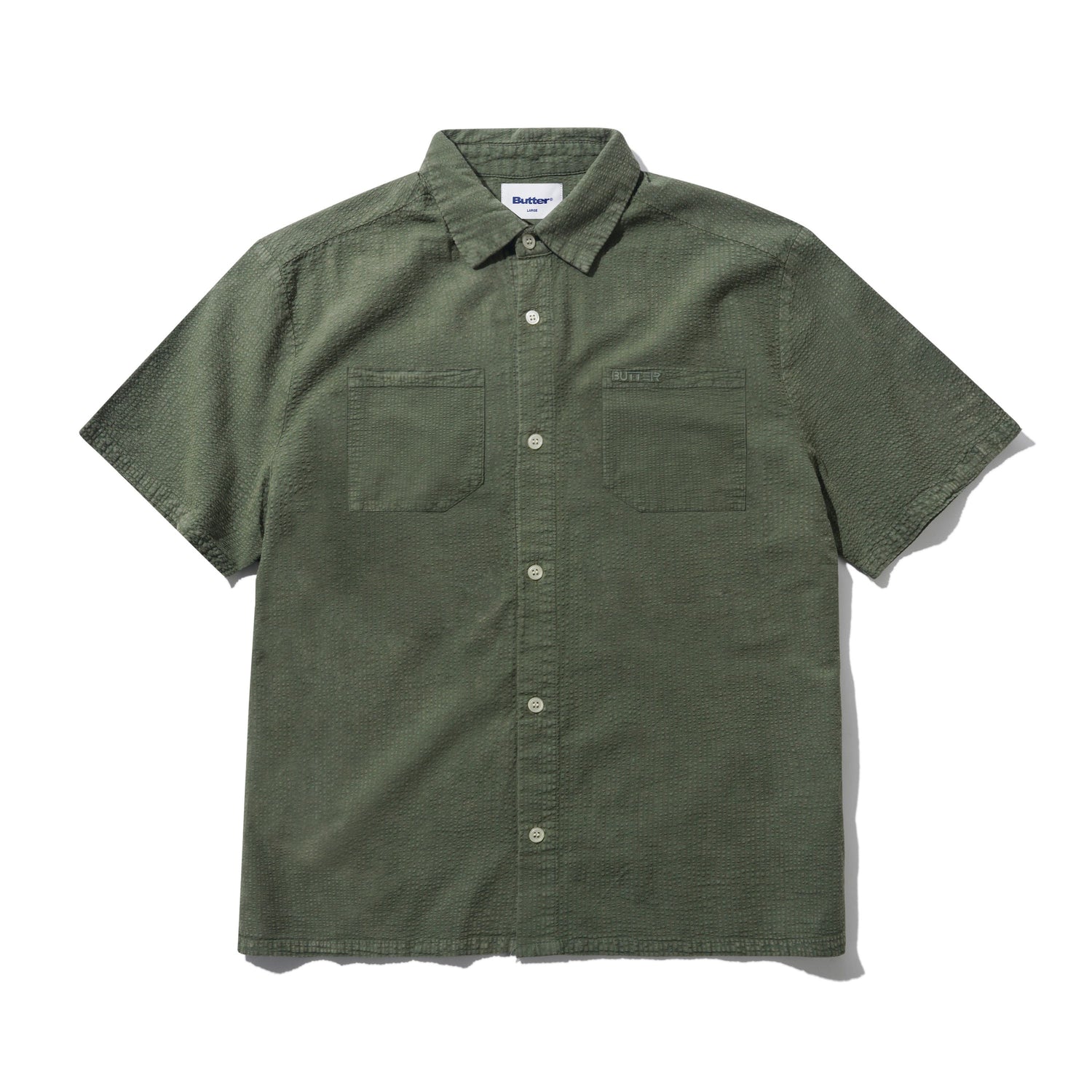 Overdye Seersucker S/S Shirt, Army