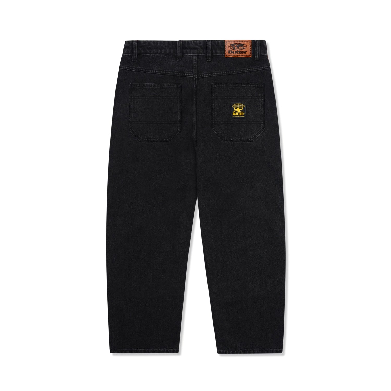 Patch Pocket Denim Jeans, Faded Black