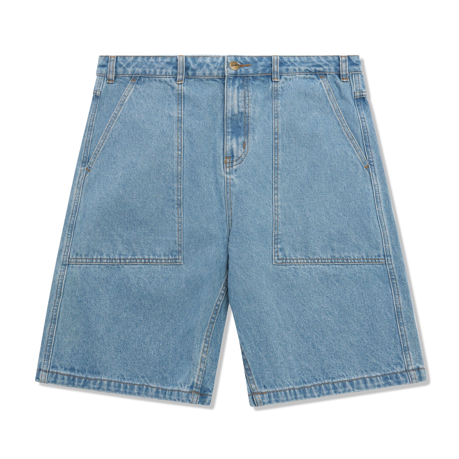 Patch Pocket Denim Shorts, Washed Indigo