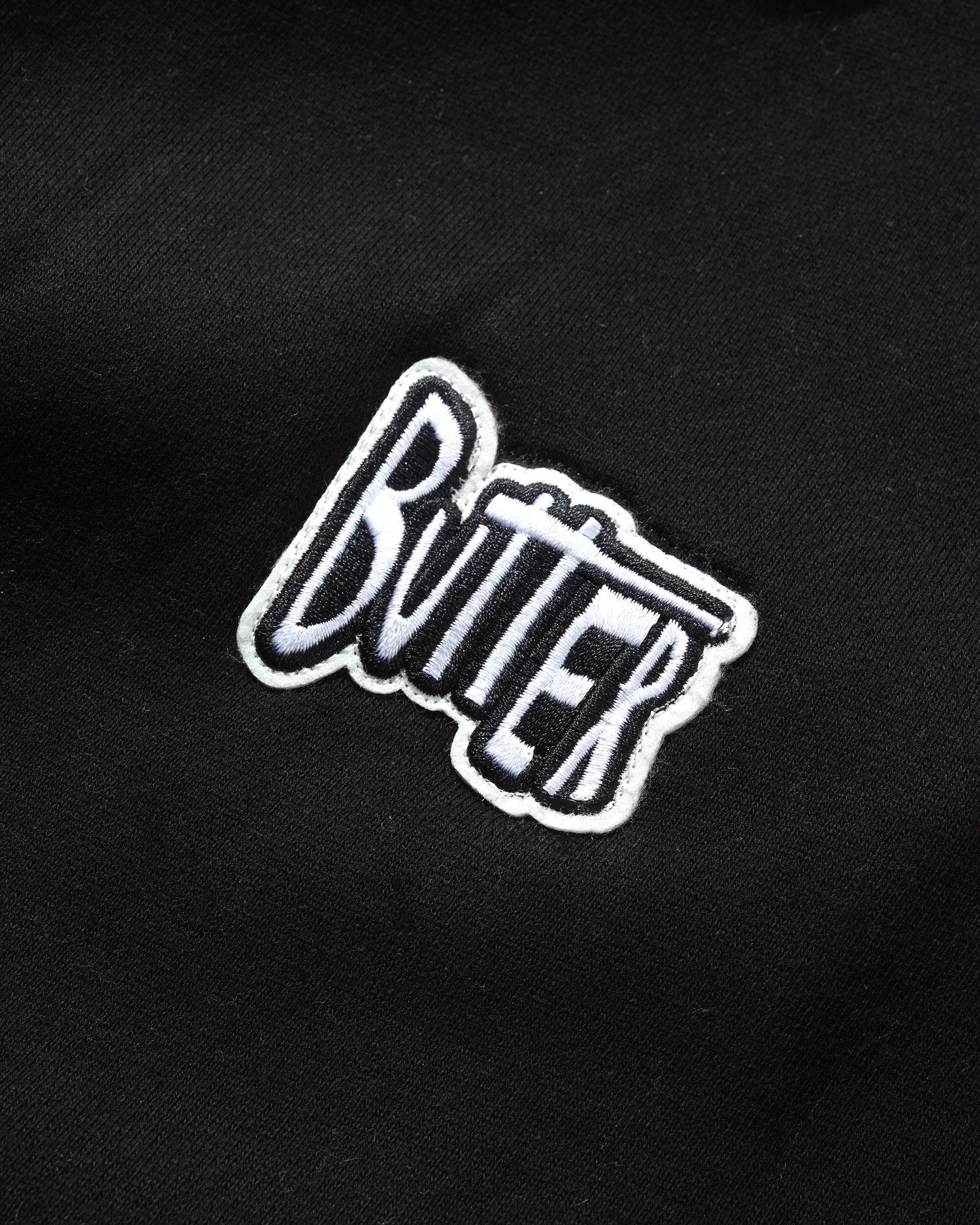 Pile Lined Zip-Thru Hood, Black