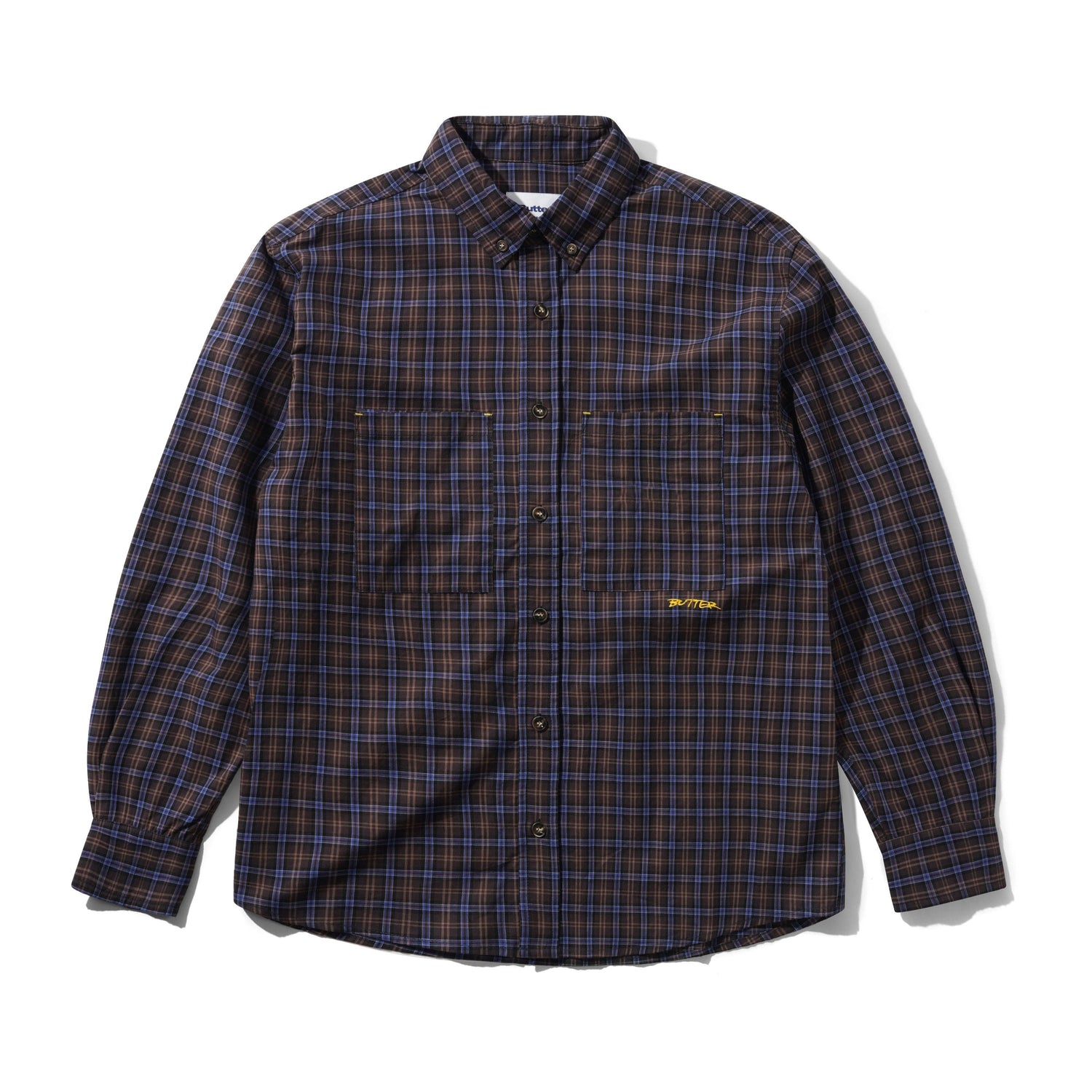 Plaid Shirt, Brown / Cobalt