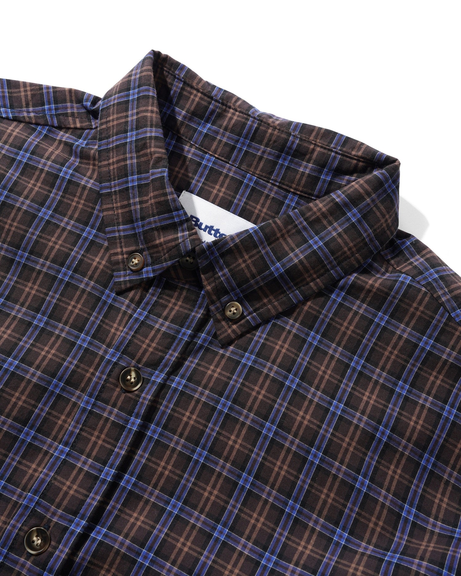 Plaid Shirt, Brown / Cobalt
