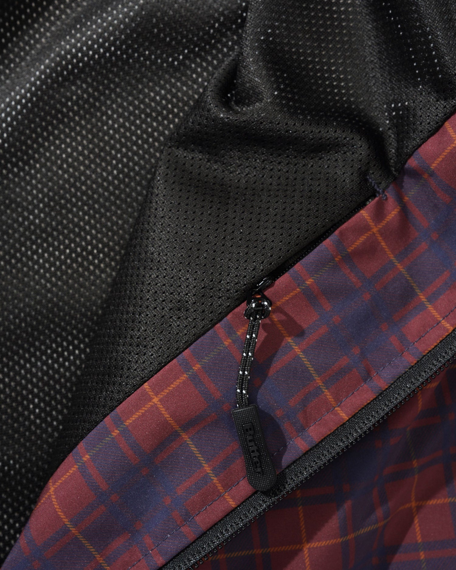 Plaid Nylon Jacket, Maroon