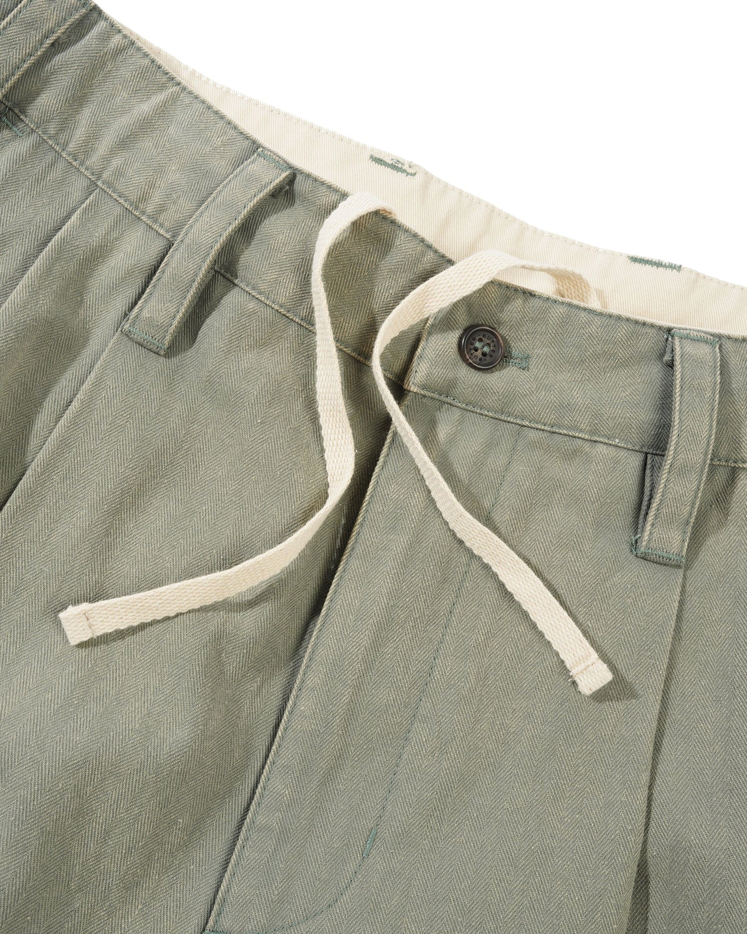Pleated Shorts, Washed Fatigue