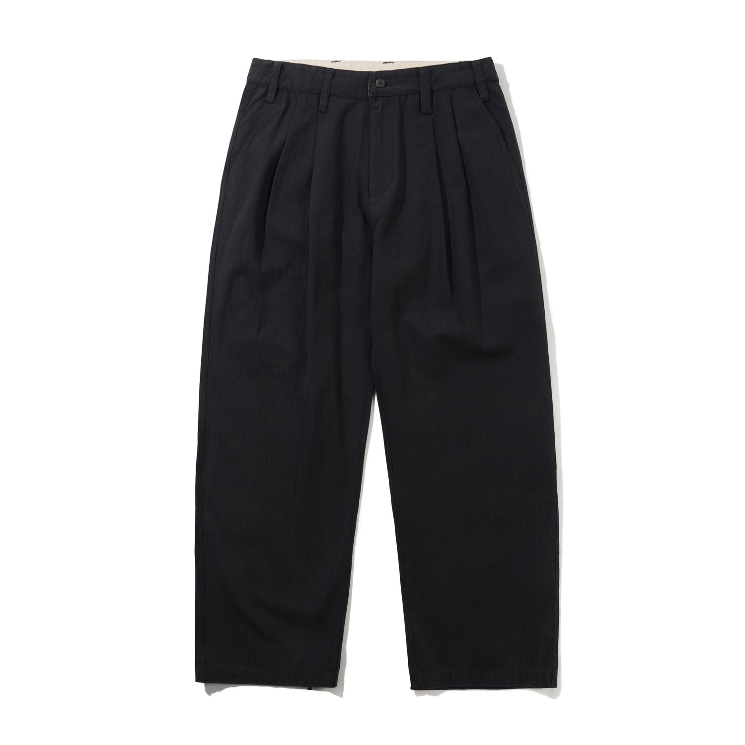 Pleated Trousers, Washed Black