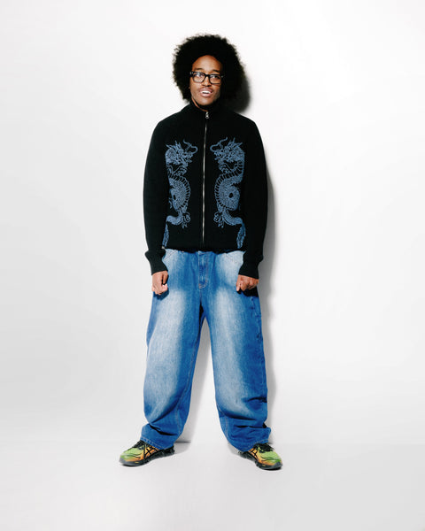 【BAON】Kodina cut denim wide denim pants 8seconds Boot Cut Light Weight Denim Pants Sky Blue | Wide