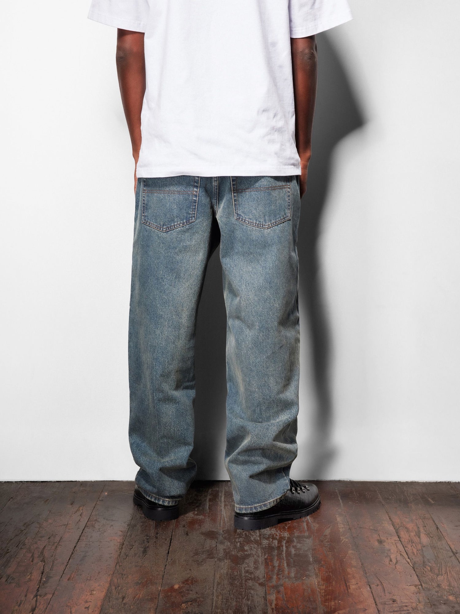 Straight Leg Denim Jeans, Vintage Indigo Wash